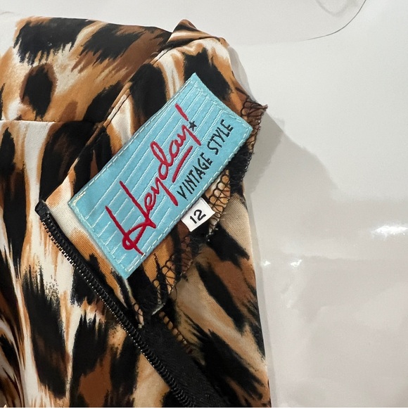 Leopard Print 40s Style Dress - Heyday Vintage UK - Picture 9 of 9